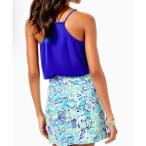 NWT Lilly Pulitzer Marigold Skort Blue Ibiza Open Water Green Pink Mini Size 2 - Picture 5 of 10